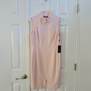 Tommy Hilfiger Light Pink Zip-Front Midi Dress